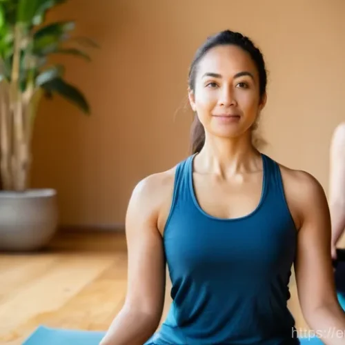 Home 1 요가강사 면접 질문과 답변 - **Image Prompt: The Empathetic Guide**
A serene and confident female yoga instructor, in her mid...