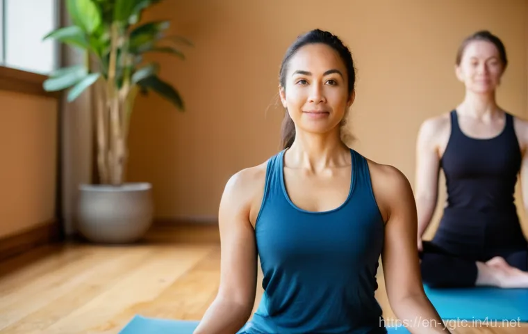 요가강사 면접 질문과 답변 - **Image Prompt: The Empathetic Guide**
    A serene and confident female yoga instructor, in her mid...